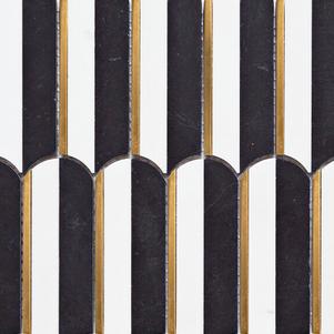 Декоративная плитка и мозаика ARCH + NERO MARQUINA